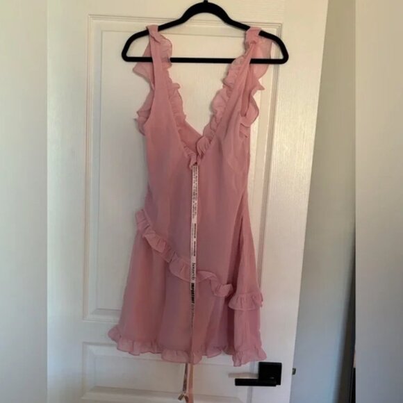 House of CB | Pink Quartz Ruffle Mini Dress | Size L - Picture 8 of 11